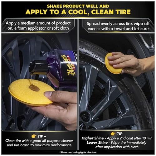 Meguiar’s Endurance Tire Gel - Tire Shine Gel, Premium Car Tire Shine For A Lasting Glossy Finish; Apply To Tires Cars, Trucks & Suvs To Keep Tires Looking Deep Black And Clean -16 Oz by Meguiar's - Image 4