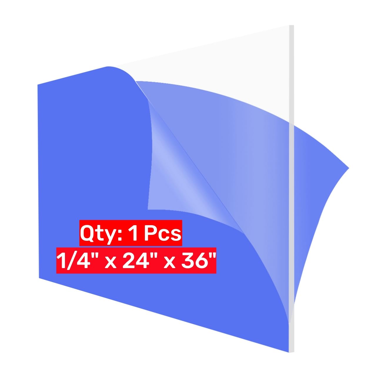 GetWant Clear Cast 24x36 Acrylic Sheets 1/4 inch Thick Plexiglass Sheets 24x36 Lucite Acrylic Board and Acrylic Panel - Ideal for Signs, Crafts, Fish Tank, Windows Glass, Table Tops, Display Case
