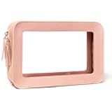 Clear Makeup Bag Small, TSA Approved Portable Toiletry Bag with Zipper Cosmetic Travel Bag Makeup Organizer Case Mini Makeup Pouch for Purse Car Organizer Bag for Women Men
