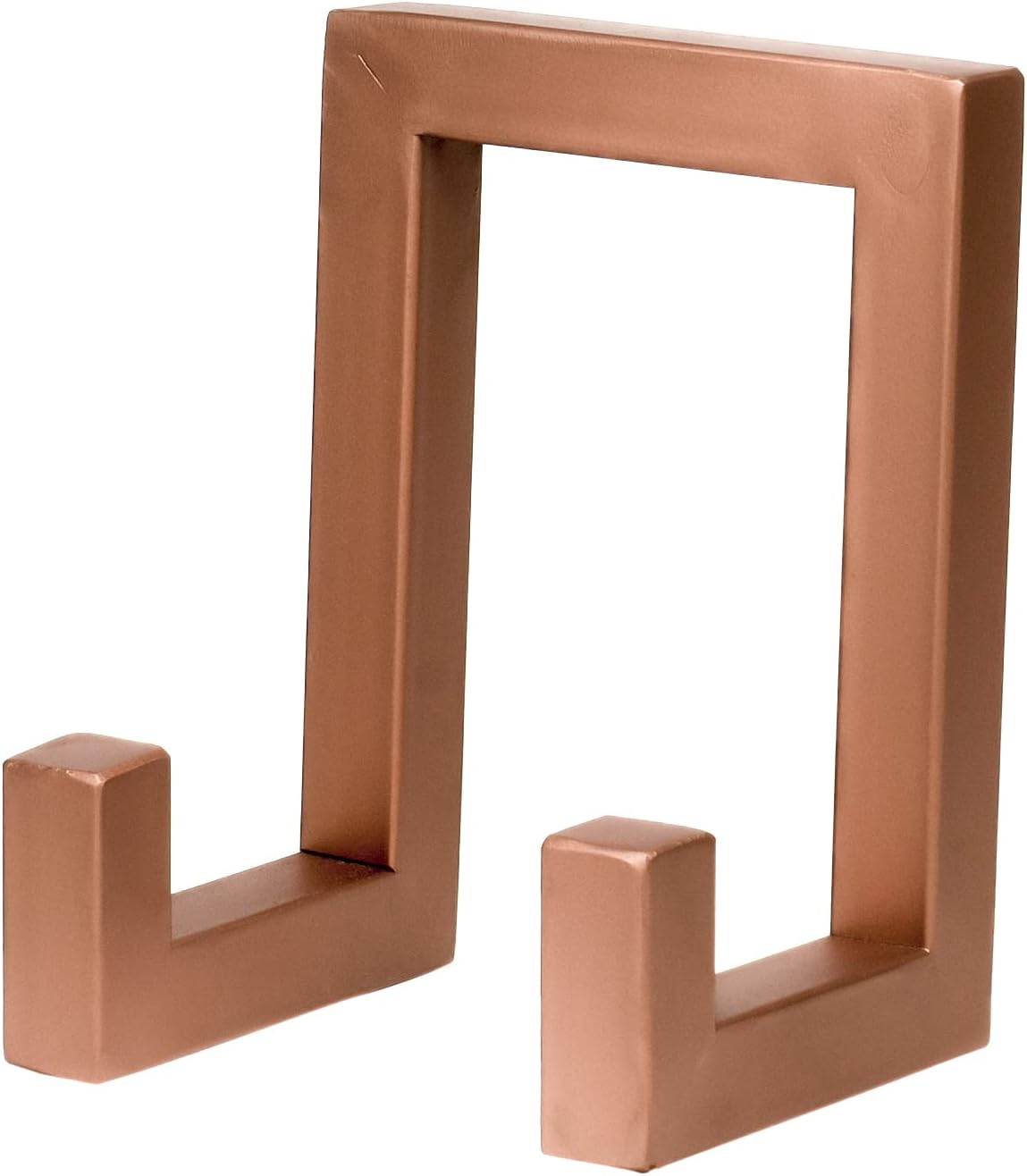 Red Co. 8” Tall Industrial-Style Metal Photo Frame Holder & Plate Display Stand Easel, Matte Copper