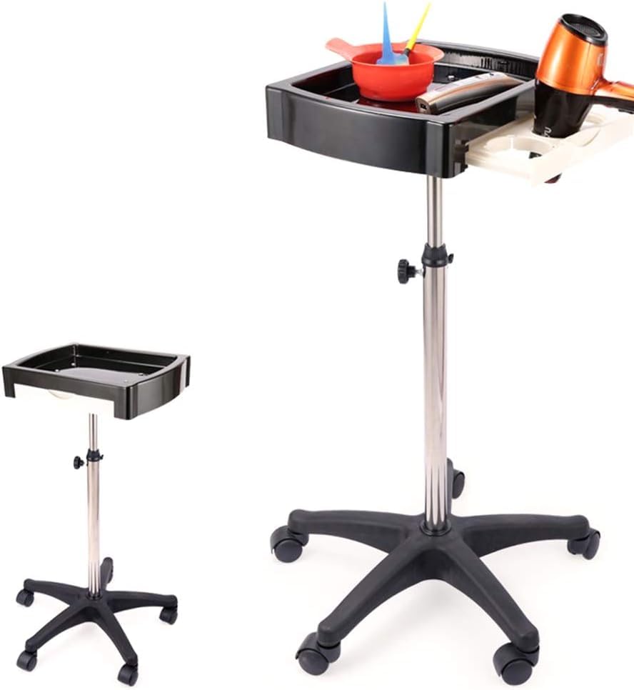 Carrito utilitario de acero inoxidable de 5 ruedas con tope, carrito multiusos para peluquerías, spas de belleza y uso profesional