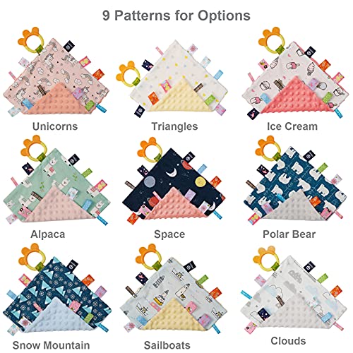 Qican Toalha Baby Appease Confortável Etiqueta de Bebê Cobertor de Segurança Calmante com Etiquetas