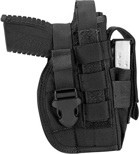 Gexgune Universal Tactical Gun Holster Right Hand Molle Pistol Holster Combat Airsoft Waist Belt Holster Black Tan Green Multicam For Right Hand (5 Colors Optional)