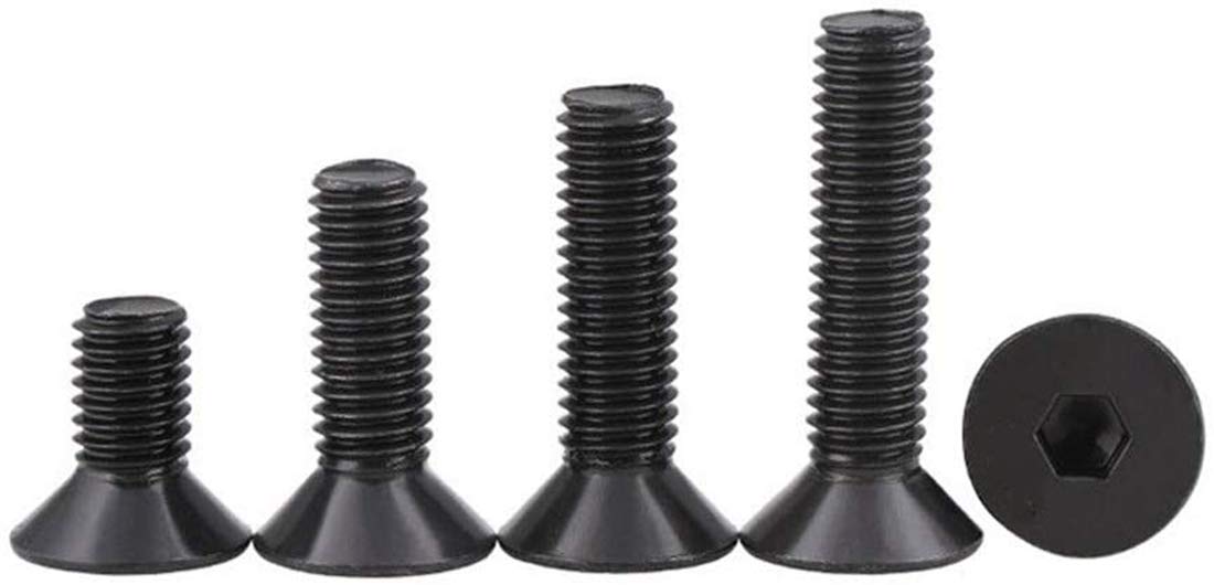 Cap Screws 50pcs Socket Screw Set M2 M2.5 M3 M4 M5 M6 M8 Flat Head Countersunk Head Black Grade Alloy Steel Hex Socket Head Cap Screw Screws Fastener (Size: 20mm, Type: M6)