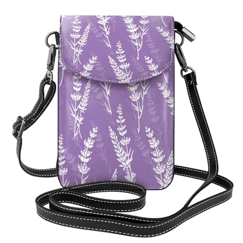 Porte-téléphone pour femmes lavande violette avec portefeuille en cuir PU et emplacements cartes