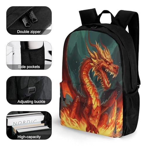 Mochila ligera deportiva Dragon King In Fire para mujeres y hombres miniatura 3
