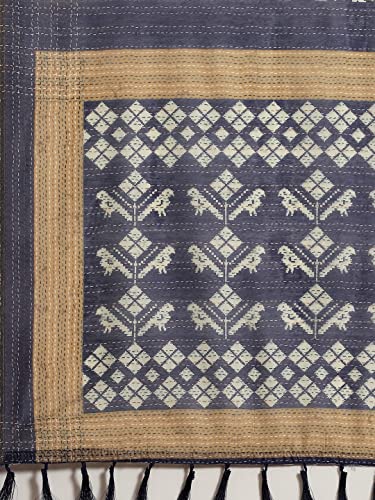 Image of Amazon Brand - Anarva Women's Kalamkari Saree With Blouse Piece