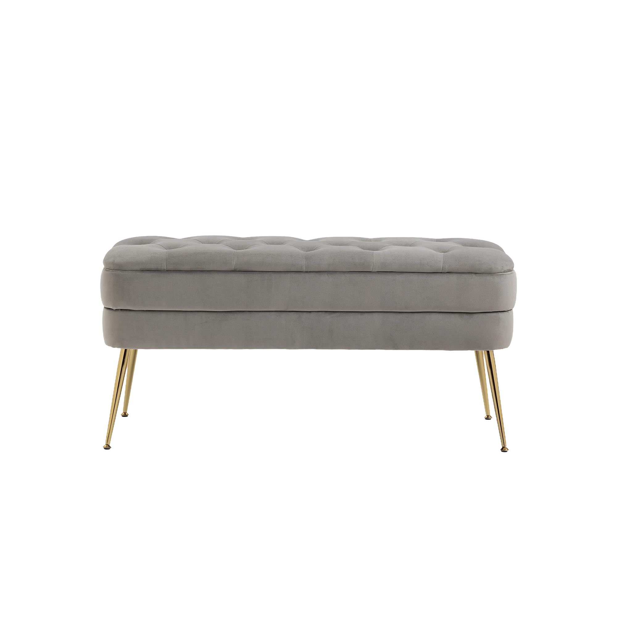 Pouf pour salon et chambre avec assise rembourrée et coffre