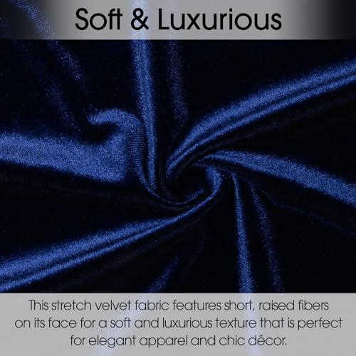 Luxurious Navy Stretch Velvet Fabric – 1 Yard of Soft, Elegant, and Versatile Material for Stunning Apparel, Costumes, and Home Decor 4 Luxurious Navy Stretch Velvet Fabric – 1 Yard of Soft, Elegant, and Versatile Material for Stunning Apparel, Costumes, and Home Decor - Image 3