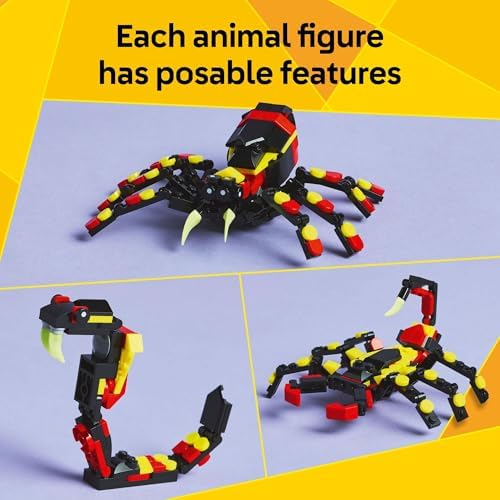 LEGO Creator 3 in 1 Wild Animals Surprising Spider Toy - Building Toy with 3 Build Options, Spider, Scorpion, or Snake - Animal Figures for Kids, Boys & Girls, Ages 7+ - Gift Idea for Birthday - 31159 — view 4