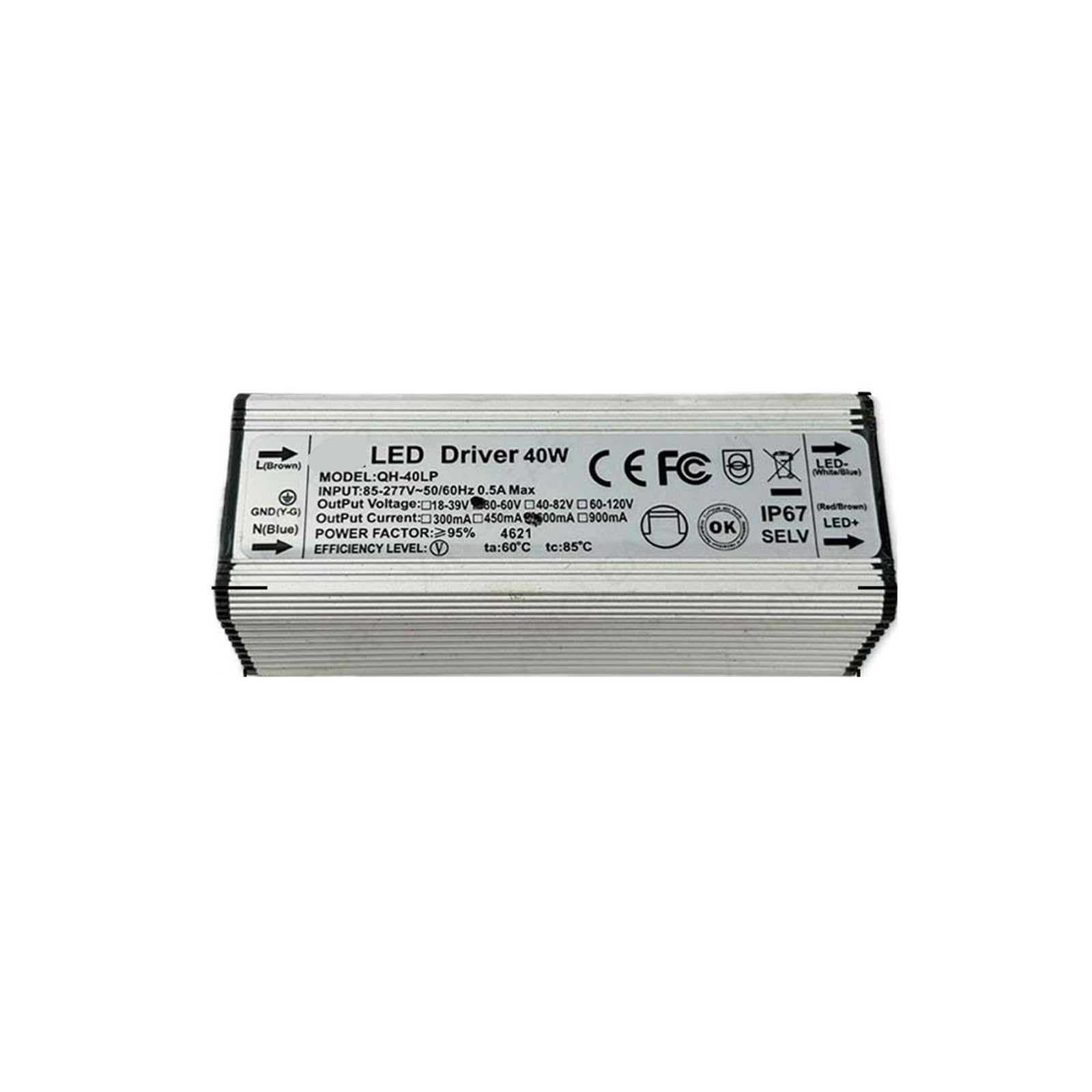 Controlador LED DC60-120V 39-85V 30-58V 18-39V 300mA 420mA 600mA 900mA Iluminación for fuente de alimentación de 20W 24W 28W 30W 36W 40W(DC 39-85V 420mA,Plastic Case)