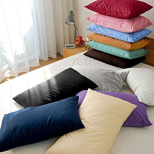 FLXXIE Microfiber Pillow Cases Queen Size Set of 2, Soft Pillowcases with Envelope Closure, Wrinkle Resistant Pillow Covers, 20x30, Dark Brown
