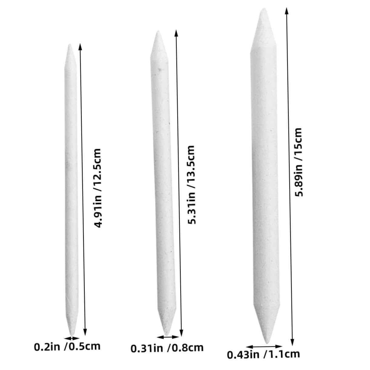 Veemoon Sturdy Sketching Tools 3pcs Sketch Paper Eraser Pencil Blender Blending Stump Detail Correction Pen Art Supplies for Artists