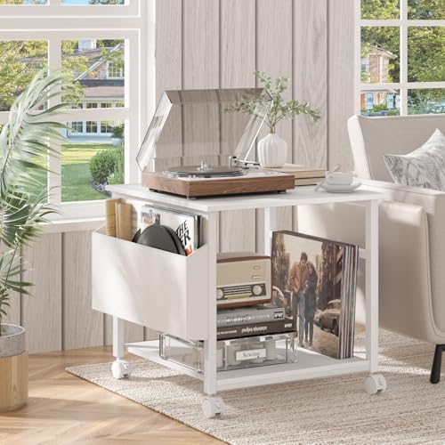 Image of Lerliuo White Large Printer Stand with Storage