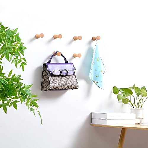 Lonangg LONANGG-037 6Pack Nordic Creativity Wall Hooks Beech Hook Decorative Hooks Wall Hook Coat Hangers Rack Hooks Solid Wood Hooks Towel Hook Ear Hook thumb #2