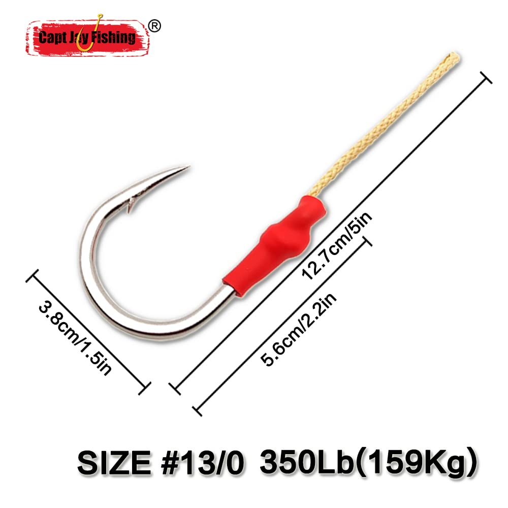 Capt Jay Fishing Assist Hooks For Jigging - 3 Pcs, Size 13/0, Red (For Slow & Fast Jigging) - View #10