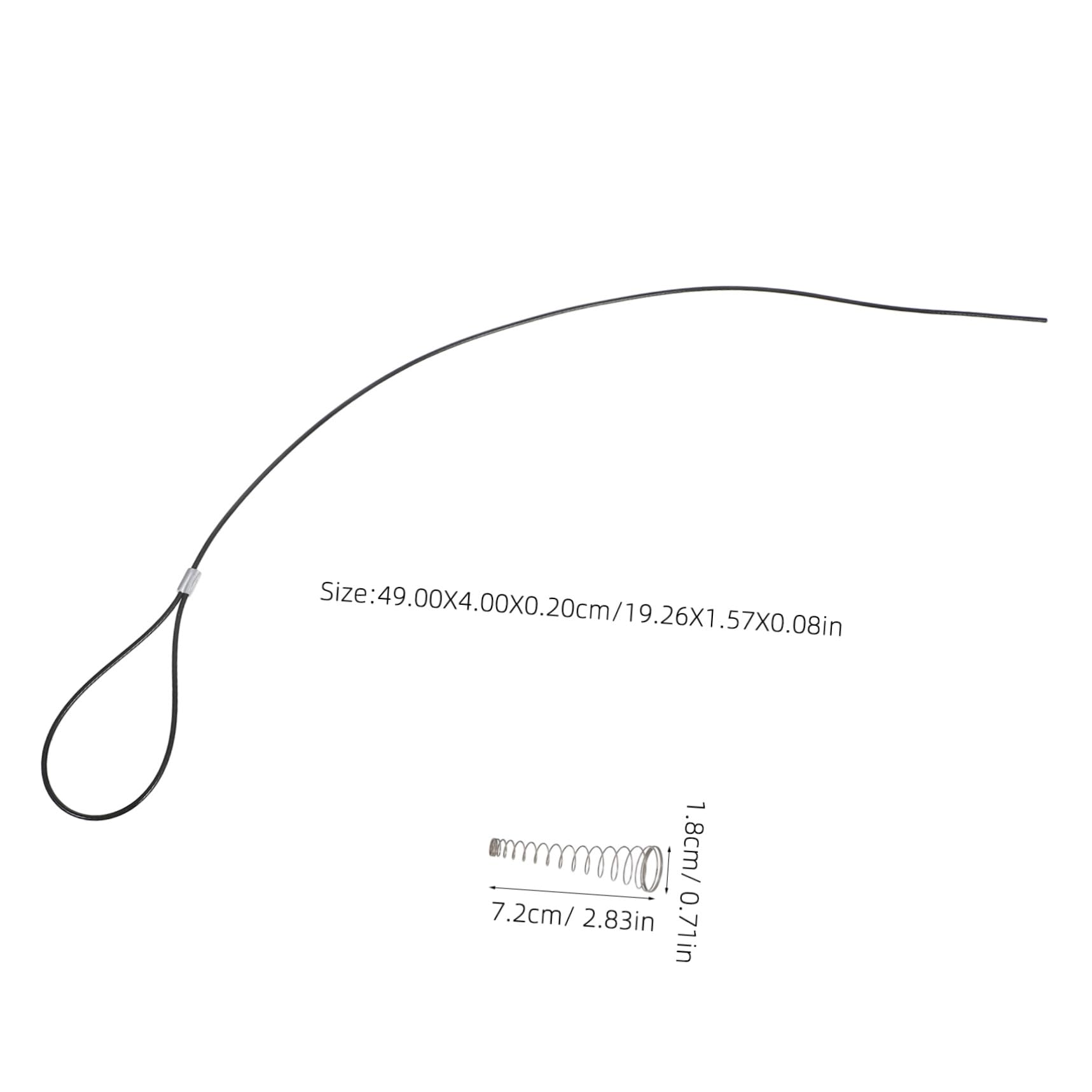 Pestillo de Puerta Cable y Resorte para Puertas Metálicas, Operación Mano, Material Acero Inoxidable y Pvc, 2 Juegos para Apertura y Cierre