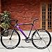 DHNCBGFZ 700C Fixed Gear Bike Frameset C Brake 100/120mm QR Bike Frame 53CM 55CM 57CM Aluminum Alloy Racing Track Bike Frame with Carbon Fork(Black Purple,53cm)