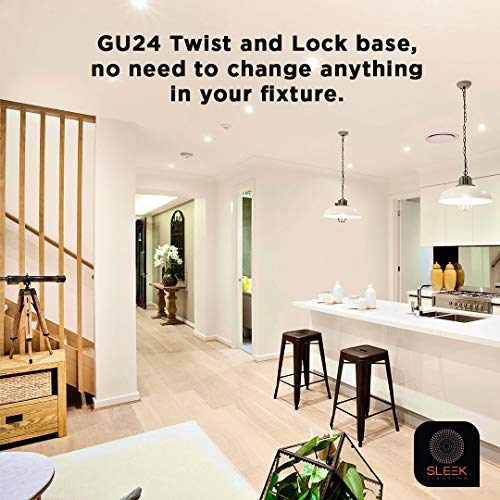 Image of 13Watt T2 Spiral CFL GU24 2 Prong Light Bulb Base 2700K 900lm -UL Approved 120v 60Hz Light Bulb- Mini Twist Lock Spiral -Self Ballasted Compact Fluorescent -Warm White Light 4pack