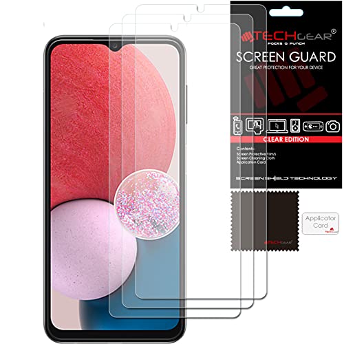 TECHGEAR [3 Pack] Screen Protectors Compatible with Samsung Galaxy A13 A22 5G A23 5G A32 5G A04s A03 A03s A02s CLEAR LCD Screen Protector Film Covers