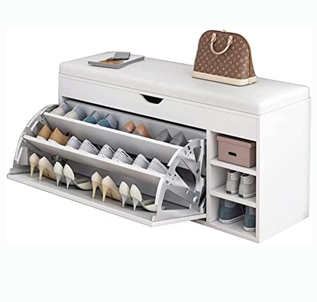 DEONG Shoe Rack Bench with Hidden Shoe Rack, Modern Entry Decorative Furniture, Shoe Rack Organizer for Entryway, Bedroom, Living Room, Hallway