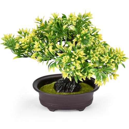 MININUSI Flor Planta Artificial Mesa 23.5 * 27cm Planta Artificial con Maceta Plantas Artificiales Decorativas Plantas de Plastico Arboles Artificial Plantas Falsas Macetas Artificiales para Salon