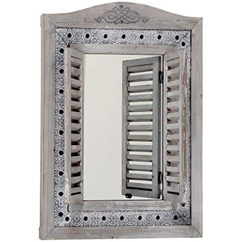 Rustic Farmhouse Mirror with Shutters Cover