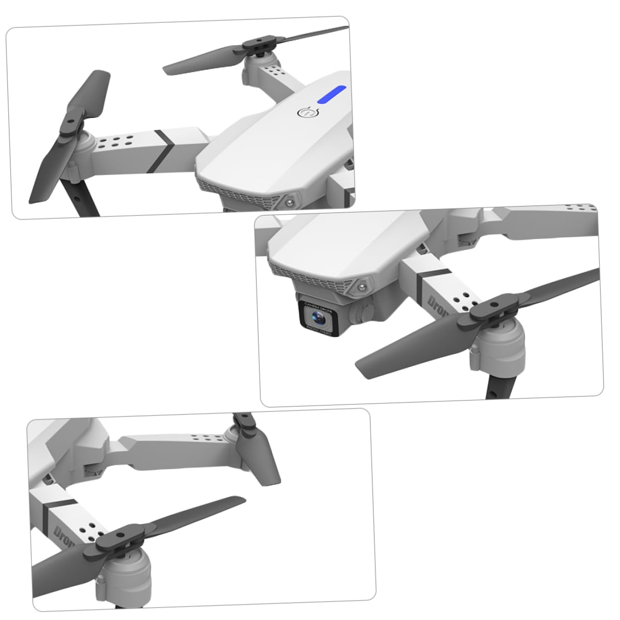 Dron Doble Cámara E525 de Plástico, Cuadricóptero Blanco