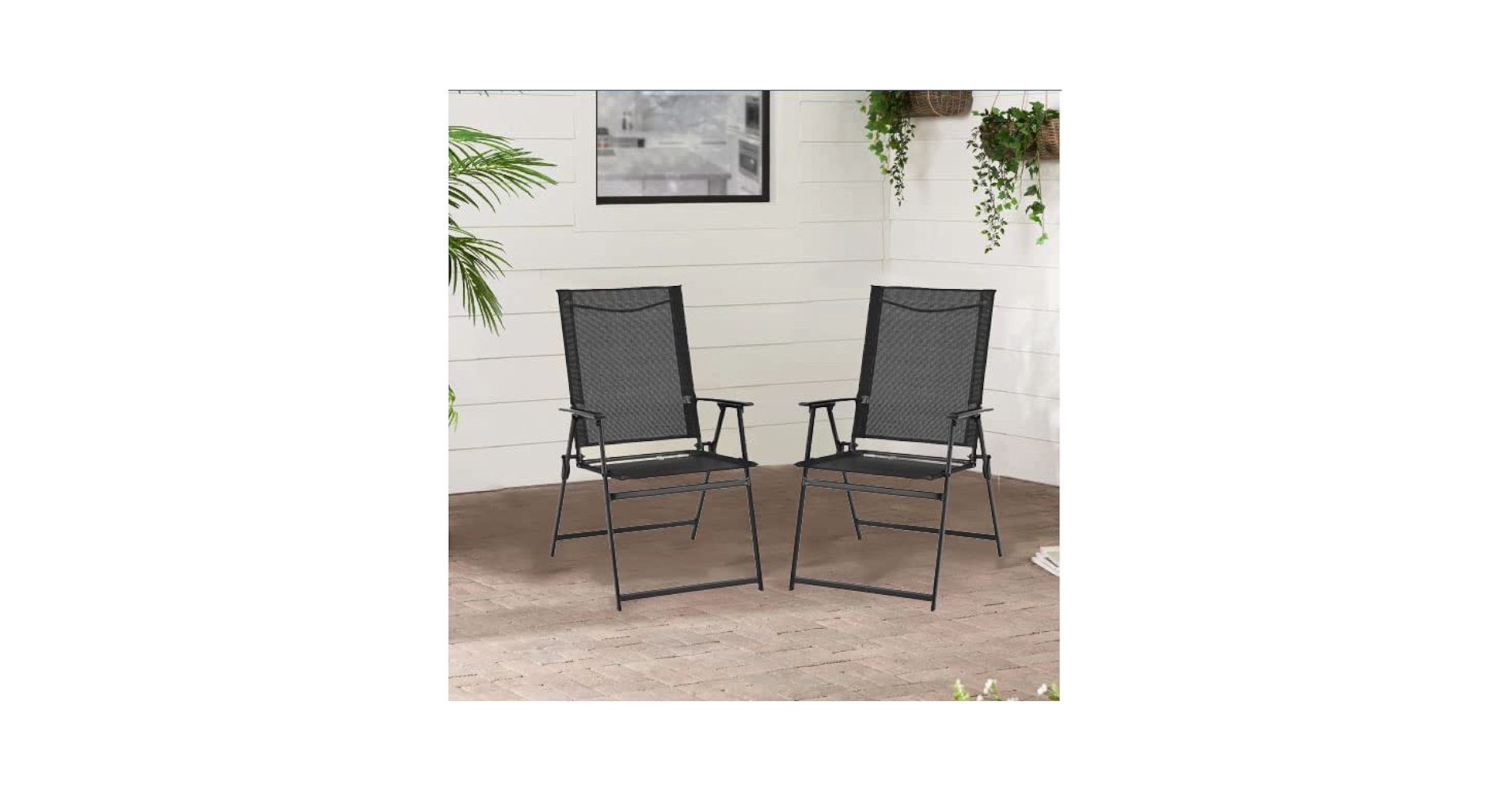 mainstays greyson square outdoor patio steel sling folding chair teal