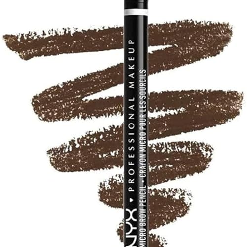 NYX Professional Makeup, Dual-ended Brow Pencil, Defining and Building, Micro Brow Pencil, Shade: Brunette, 0.5 g