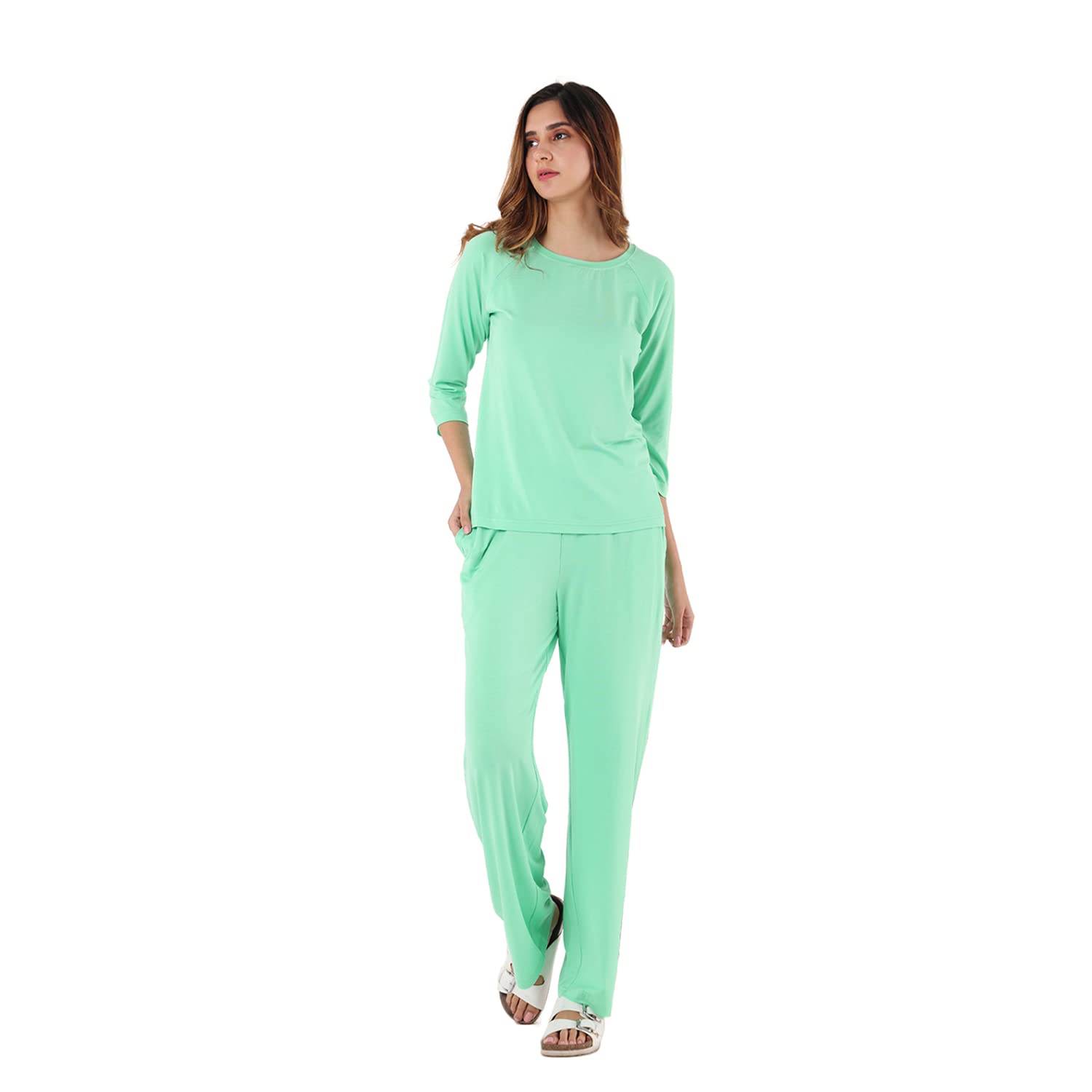 nite flite Insanely Soft TENCEL™ Modal Nightwear | Top & Pyjama Set (Glam Green)-picture-33