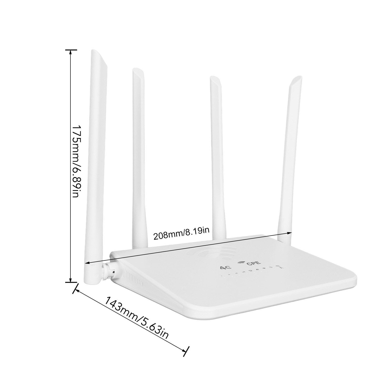 Sorandy Router Wireless 4G LTE con Slot per Scheda SIM, 300 Mbps (Spina