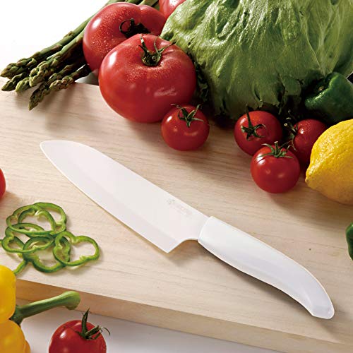 Kyocera Revolution 2-Piece Ceramic Knife Gift Set, 5.5 Inch Santoku And 3 Inch Paring, White #TOP2