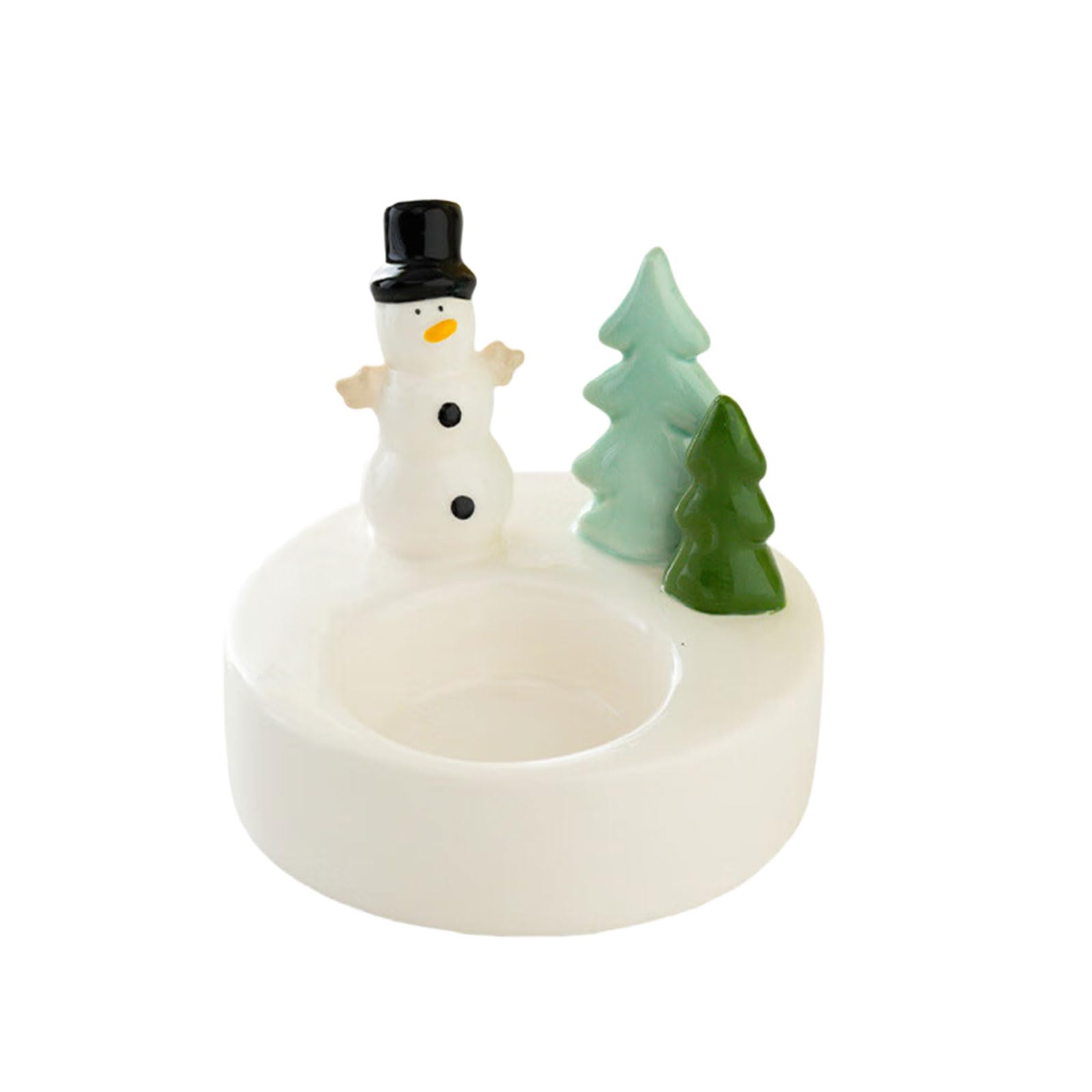 Ceramic Christmas Holders, Tabletop Decoration with Holders Candlestick Ornament for Christmas Home Decors Decorative Stands