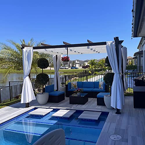 PURPLE-LEAF-10-x-13-Outdoor-Retractable-Pergola-Aluminum-with-Patio-Sun-Shade-Canopy-DIY-Modern-Heavy-Duty-Brown-Shelter-for-Garden-Yard-Pavilion-Grape-Trellis-Porch-White PURPLE LEAF 10 x 13 Outdoor Retractable Pergola Aluminum with Patio Sun Shade Canopy DIY Modern Heavy Duty Brown Shelter for Garden Yard Pavilion Grape Trellis Porch White