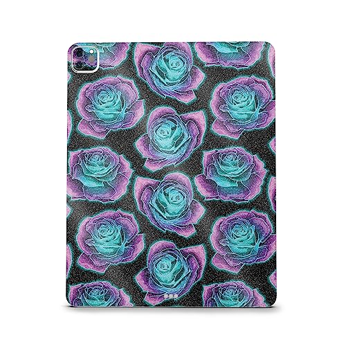 Image of MightySkins Carbon Fiber Skin Compatible with Apple iPad Pro 12.9 inch M2 6th Gen (2022) Full Wrap Kit - Crystalline Roses | Protective, Durable Textured Carbon Fiber Finish | Made in The USA