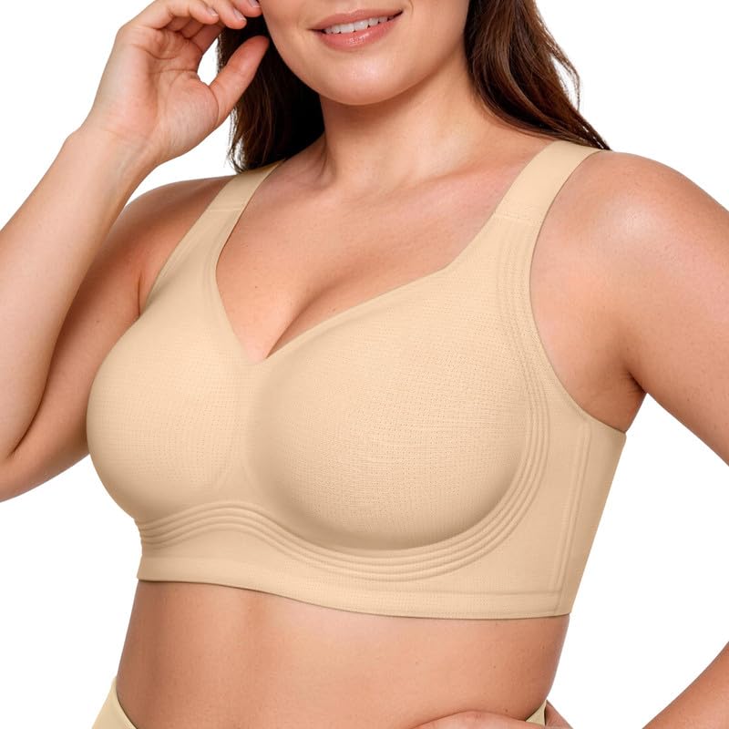 Image of ProKloud Jelly Bras for Women No Underwire Wireless Bra with Support and Lift Full Coverage Plus Size Comfy Seamless Bra