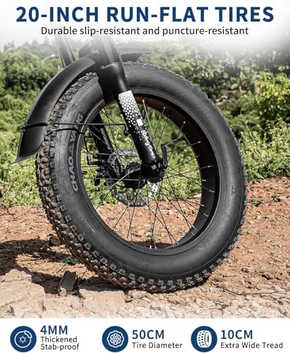 Image of Riding'times 31.2AH Moped Style Ebike for Adults 1500W, Max 31MPH & 70-150 Miles, Long Seat Electric Dirt Bike with 20 inch Fat Tire, Full Suspension E Bike All Terrain
