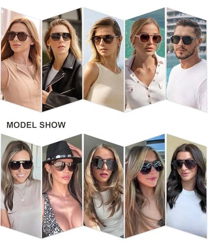 SOJOS Retro Fashionable Aviator Polarized Sun shades Males Girls Classic 70s Sq. Trendy Body Solar Glasses SJ2283 - Image 3