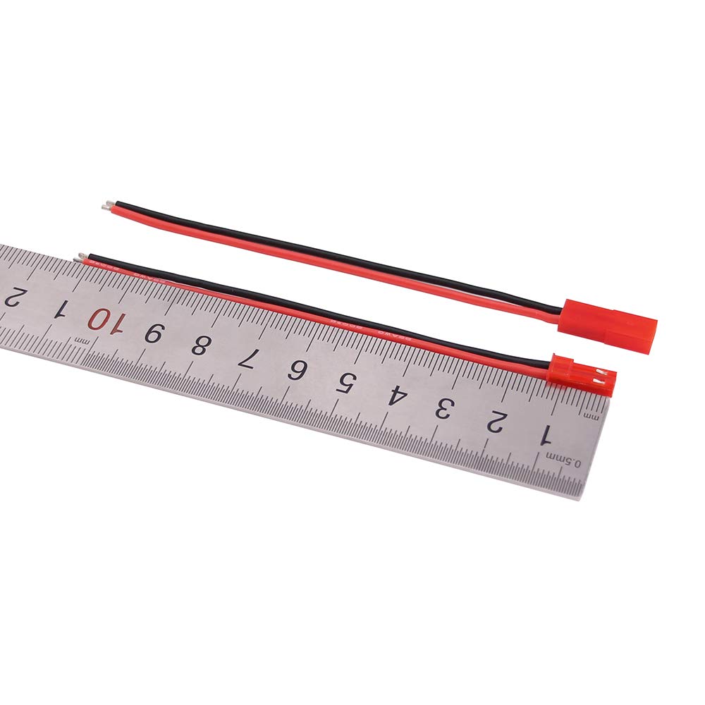 20 pares de conectores JST macho hembra de 22 AWG, 2 pines, cable de silicona de 10 cm para tira de lámpara LED, juguetes RC, batería BEC (paquete de 20)
