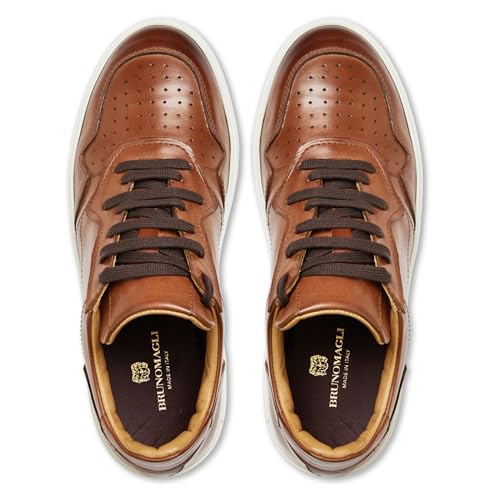 Image of Bruno Magli Men's Dezi Sneakers, Leather Shoes, Lace-Up Casual Shoes
