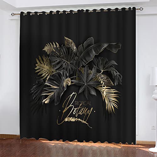 Cortinas Opacas BellaHills 140x225 Cm - Térmicas, Blackout, Degradado Negro, 2 Piezas