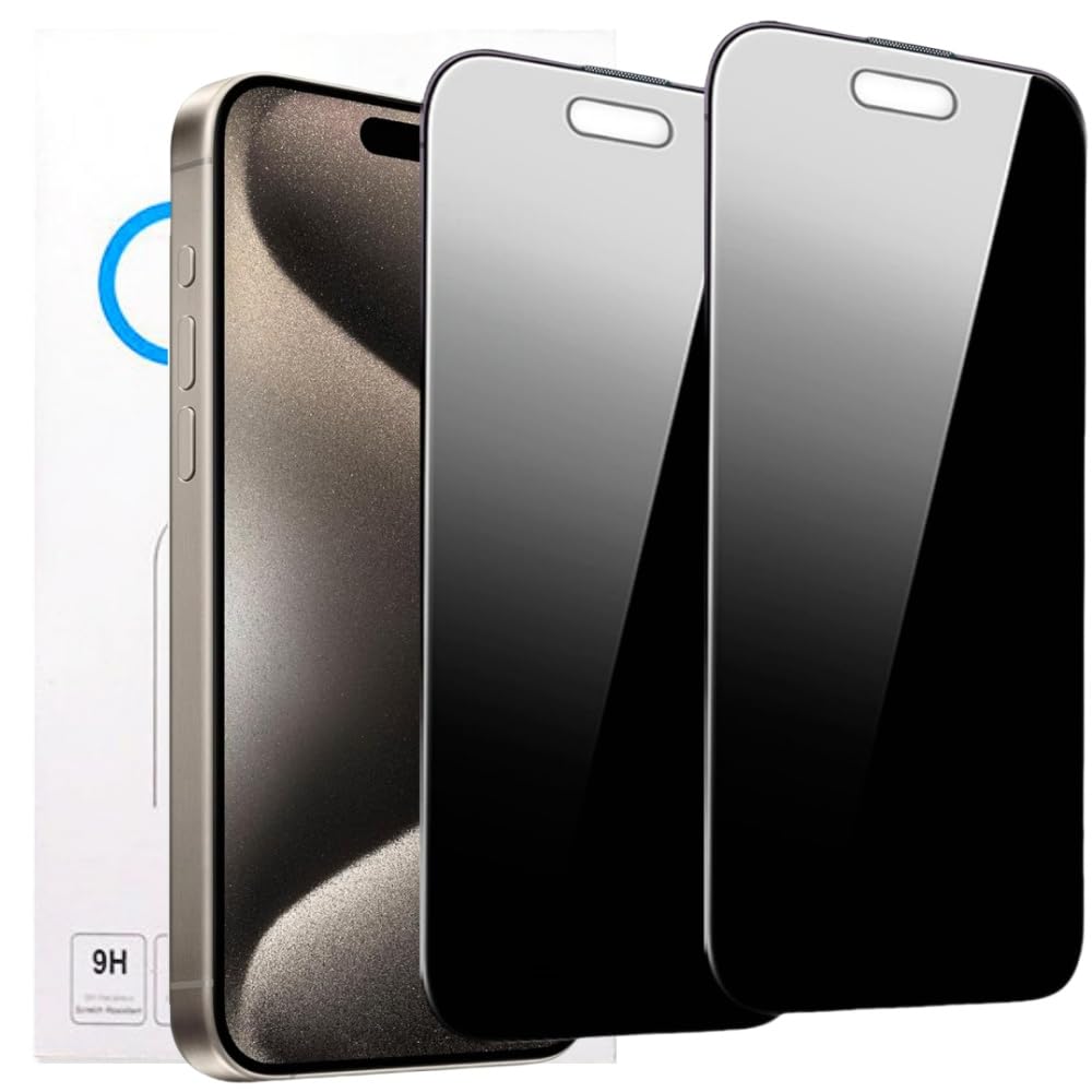 【360°覗き見防止】GAOYYDS For iPhone 16 Pro/17用 防塵 ガラスフィルム（2枚） アイフォン16プロ 360度 上下左右つ方向のぞき見防止 強化ガラス アイフォン16プロ 保護フィルム プライバシー 16pro/17 フィルム のぞき見防止 iPhone 16Pro/17 ガラス 画面 液晶保護 シートスクラッチ防止 貼り付け簡単/気泡ゼロ