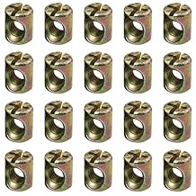 Cross Dowels/Barrel Nut FMHXG 20PCS M6x13mmx10mm Cross Dowels Slotted Barrel Nuts for Furniture Beds Crib Chairs, Barrel Nuts