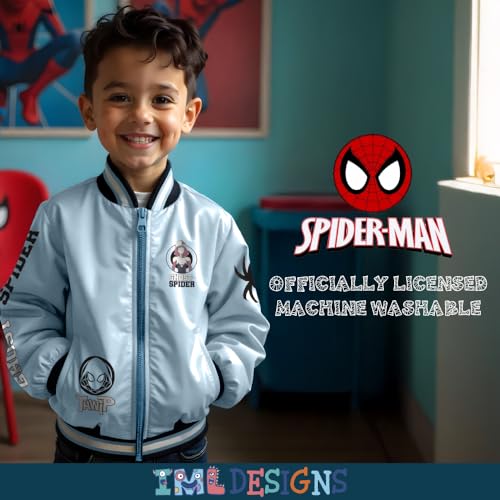 Image of Marvel Superheroes Boy's Bomber Jacket - Spider-Man, Miles Morales, Black Panther, Ghost-Spider, Venom Bomber Jacket for Kids
