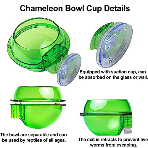 Tfwadmx Chameleon Bowl, Reptile Feeding Feeder,Worm Live Fodder Container, Water Dish Gecko Ledge Suction Cup Feeder… - Image 4