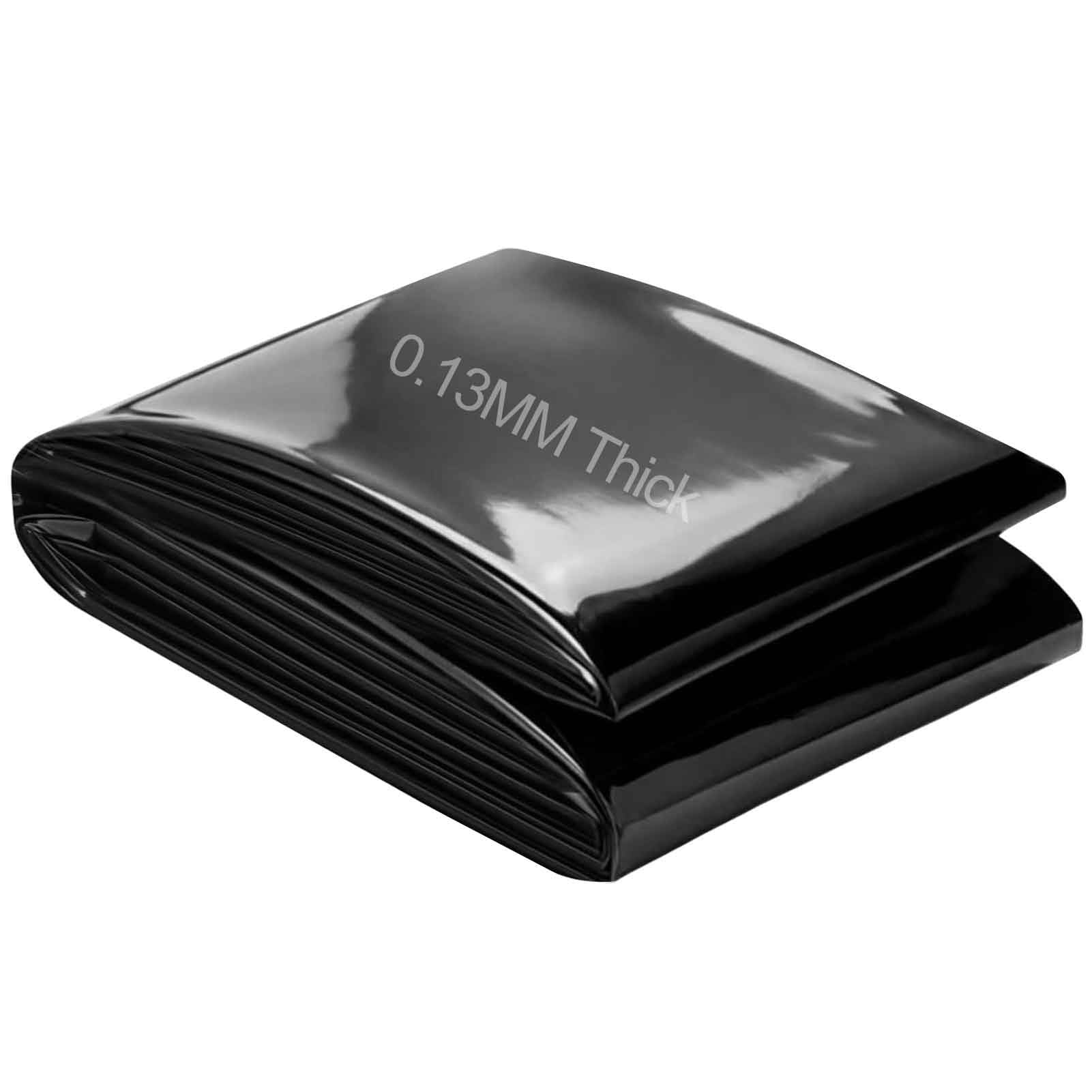 DMCHENGMA 0.13mm Thick Pond Liner for Outdoor Ponds, Black Heavty-Duty HDPE Trap Mat Easy Cutting Pool Sheet UV Resistant Waterproof Film for Outdoor Ponds,Garden Fountain(4x10m(13.1x32.8ft))