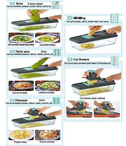 Picador de cebolla manual con cinco cuchillas intercambiables miniatura 2