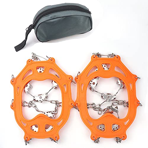BOOLSFMAM Ice Klampen Steigeisen mit 19 Zähne Edelstahl Zähne Spikes, Hochwertiges TPE-Material, Eisspikes, Geeignet für Winterwandern, Bergsteigen, Winter im Freien Cover