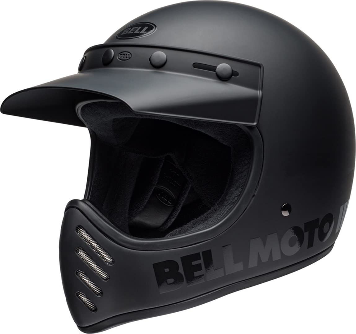 Bell Moto-3 Classic ECE Helm – Das Original mit sportlichem Retrodesign, oft kopiert, nie erreicht. Farbe: Matte Black, Größe: XL | Belüftet